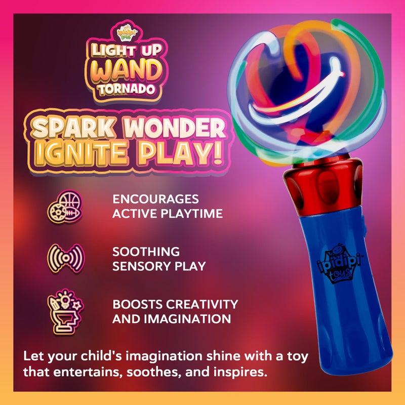 IPIDIPI TOYS Spinning Light Up Wand for Kids â€“ LED Magic Swirling - Christmas Stocking Stuffers, Goodie Bag Toys - Ideal Gift, Birthday Party Favors for Boys & Girls - Image 3