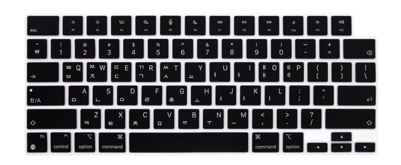 HRH Korean Language Silicone Keyboard Cover for MacBook 2025-2021 Pro 14" 16" M4 M3 M2 M1 Pro Max Chip,MacBook Air 15" 13.6" M4 M3 M2 Chip A3240 A3241 Keyboard Protective Skin - Image 1
