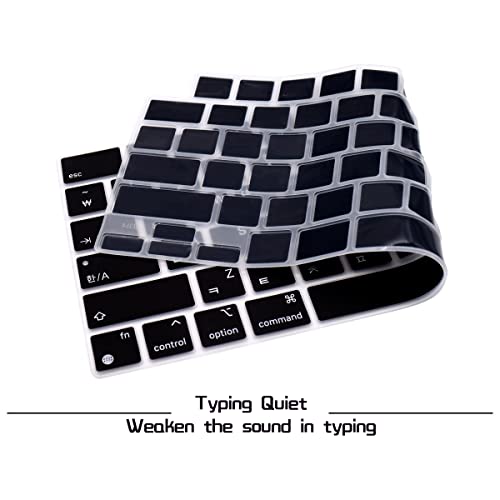 HRH Korean Language Silicone Keyboard Cover for MacBook 2025-2021 Pro 14" 16" M4 M3 M2 M1 Pro Max Chip,MacBook Air 15" 13.6" M4 M3 M2 Chip A3240 A3241 Keyboard Protective Skin - Image 3