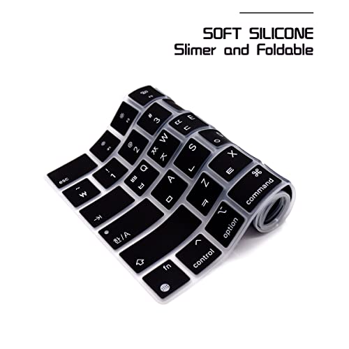 HRH Korean Language Silicone Keyboard Cover for MacBook 2025-2021 Pro 14" 16" M4 M3 M2 M1 Pro Max Chip,MacBook Air 15" 13.6" M4 M3 M2 Chip A3240 A3241 Keyboard Protective Skin - Image 5