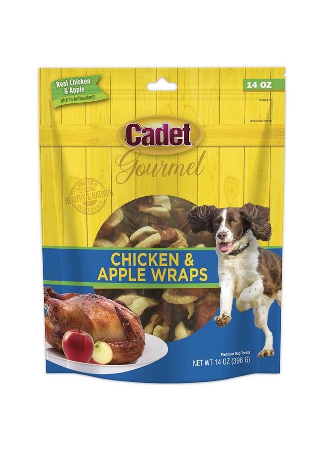 Cadet Cadet Gourmet Chicken & Apple Wrapped Dog Treats Wraps - Healthy & Natural Chicken & Apple Dog Training Treats for Small & Large Dogs - Inspected & Tested in USA (14 oz.)  - Image 1