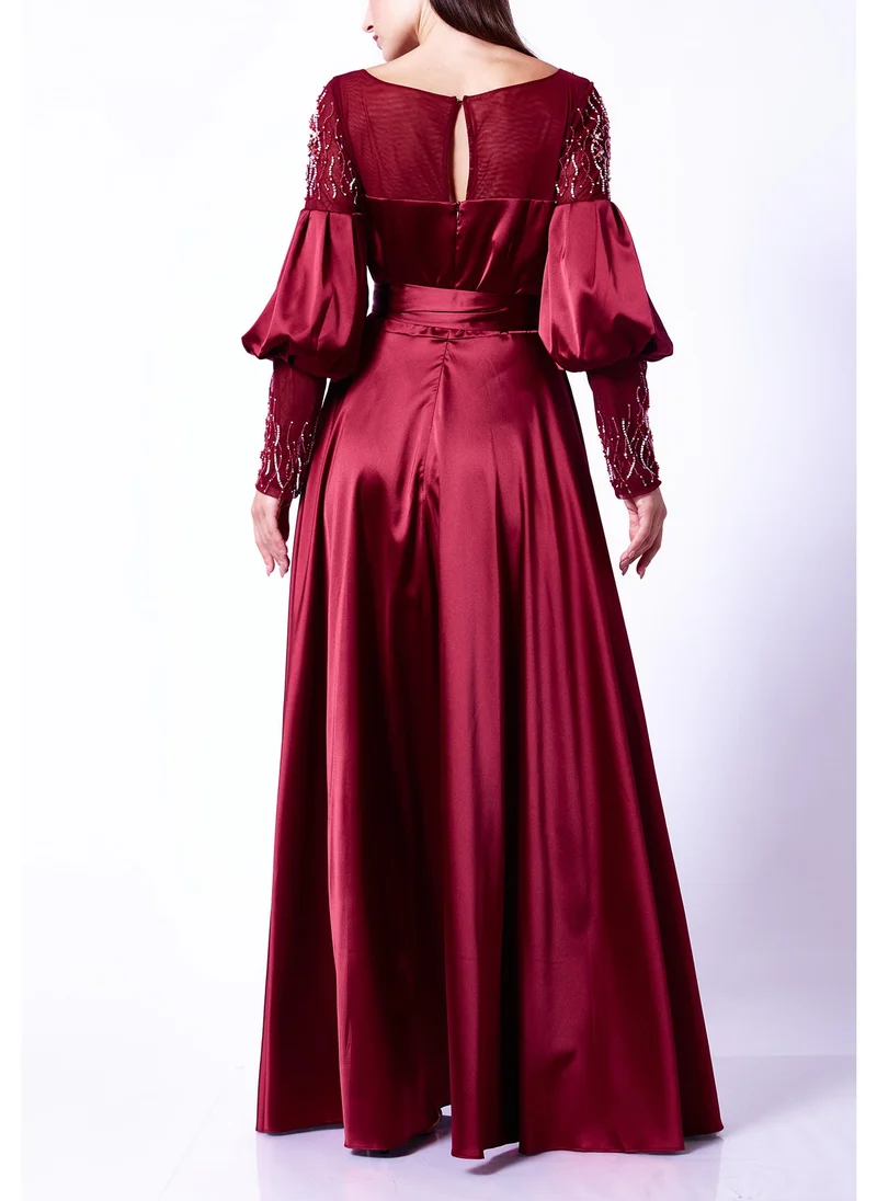 Amri Balloon Sleeve Gown Dress
