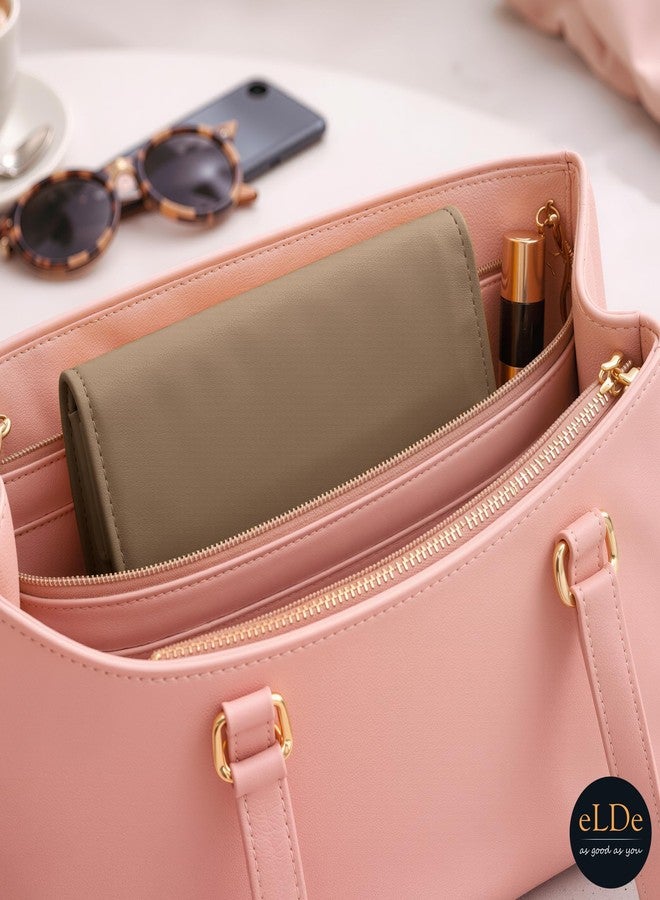 ELDE Travel Jewellery Organizer Pouch for Women | Portable & Compact Jewelry Storage Bag with Multiple Zip Compartments | Jewellery Organisers Box for Necklace, Earring & Bangle Organizer (Beige) - Image 2