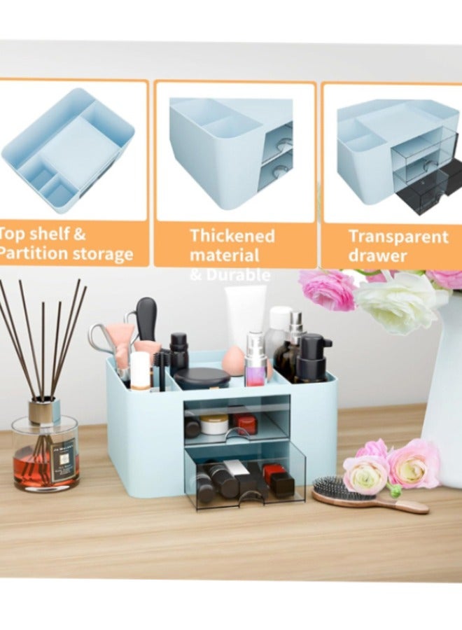 Generic Pencil Pen Holder for Desk, Desk Organizer with 2 Drawers, Pencil Pen Holder for Desk Stationery Supplies Organizer Desk Organizers with 5 Compartments for Office Home School  - Image 5