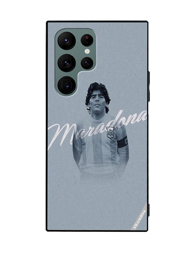 VR CREATIVE Protective Case Cover For Samsung Galaxy S22 Ultra 5G Maradona Design Multicolour - Image 1