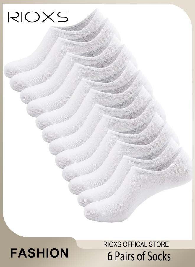 RIOXS No Show Socks Set, 6 Pairs of Low-cut Liners Socks, Anti-slid Invisible Socks, High-quality Athletic Socks, Easy to Match Different Kinds of Shoes  - Image 1