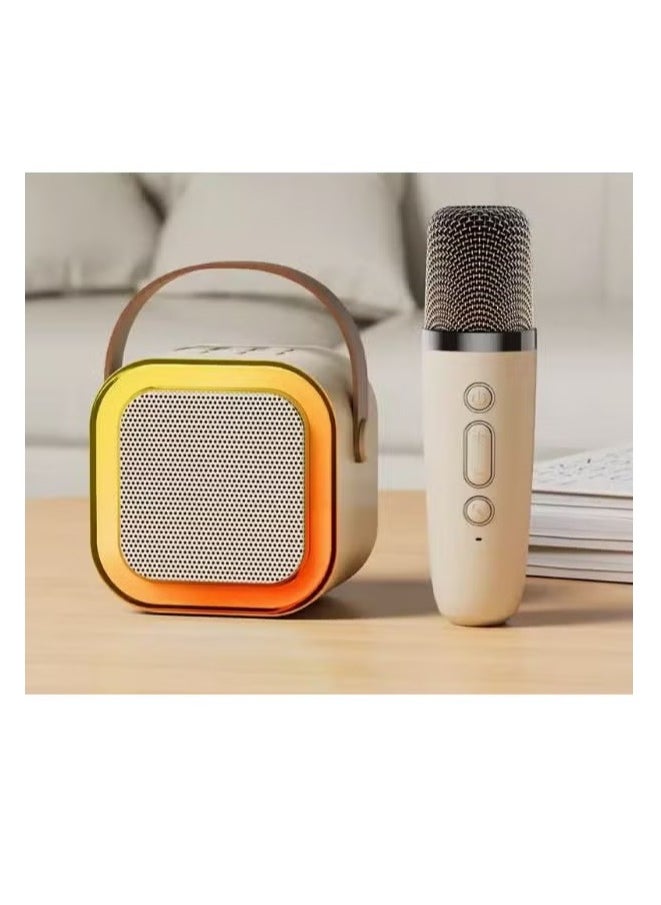 Generic Kids Karaoke Microphone Machine Wireless Mini Portable Bluetooth Speaker Music Toys Fun Birthday Gifts for Girls, Boys & Toddlers for Singing Birthday - White  - Image 1