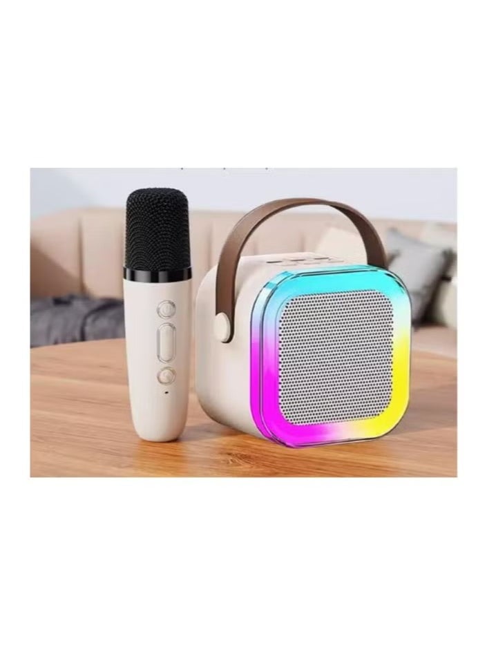 Generic Kids Karaoke Microphone Machine Wireless Mini Portable Bluetooth Speaker Music Toys Fun Birthday Gifts for Girls, Boys & Toddlers for Singing Birthday - White  - Image 2