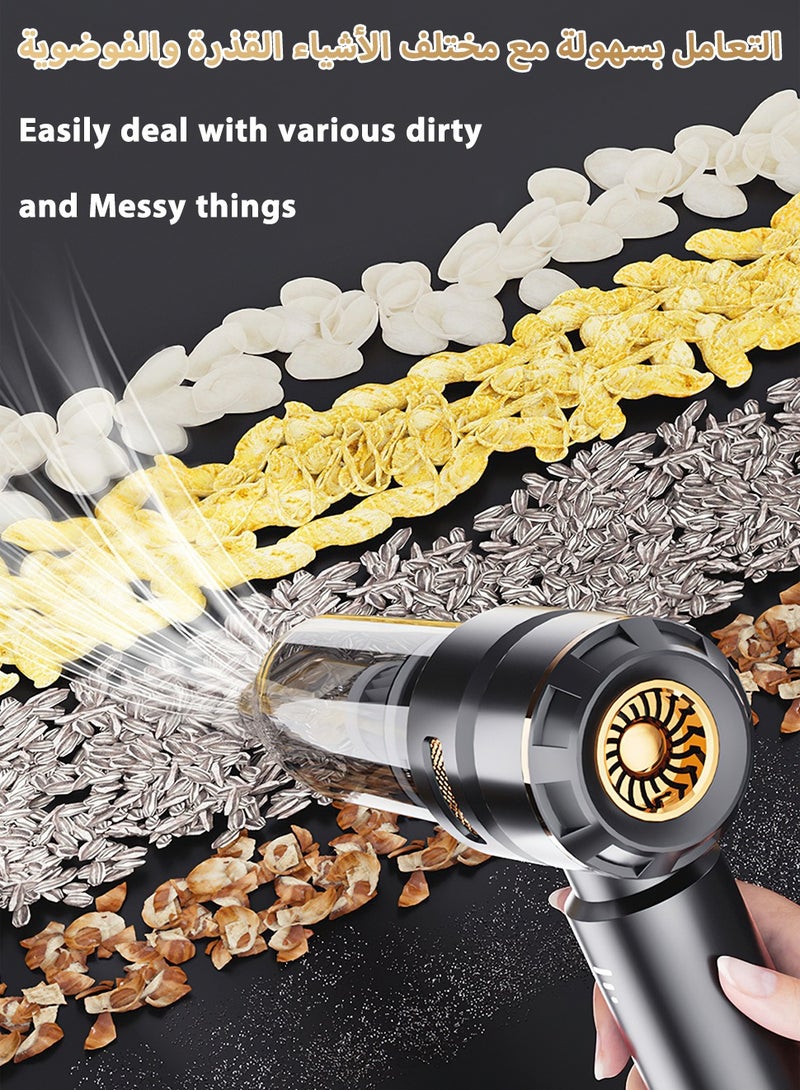 LEOKOR 2-in-1 Wireless Handheld Vacuum Cleaner, High Suction Power Portable Car And Home Dust Sweeper, Portable Wireless Blower for Computer, Keyboard, Car, Outdoor, Home, Pet (Black) - Image 2