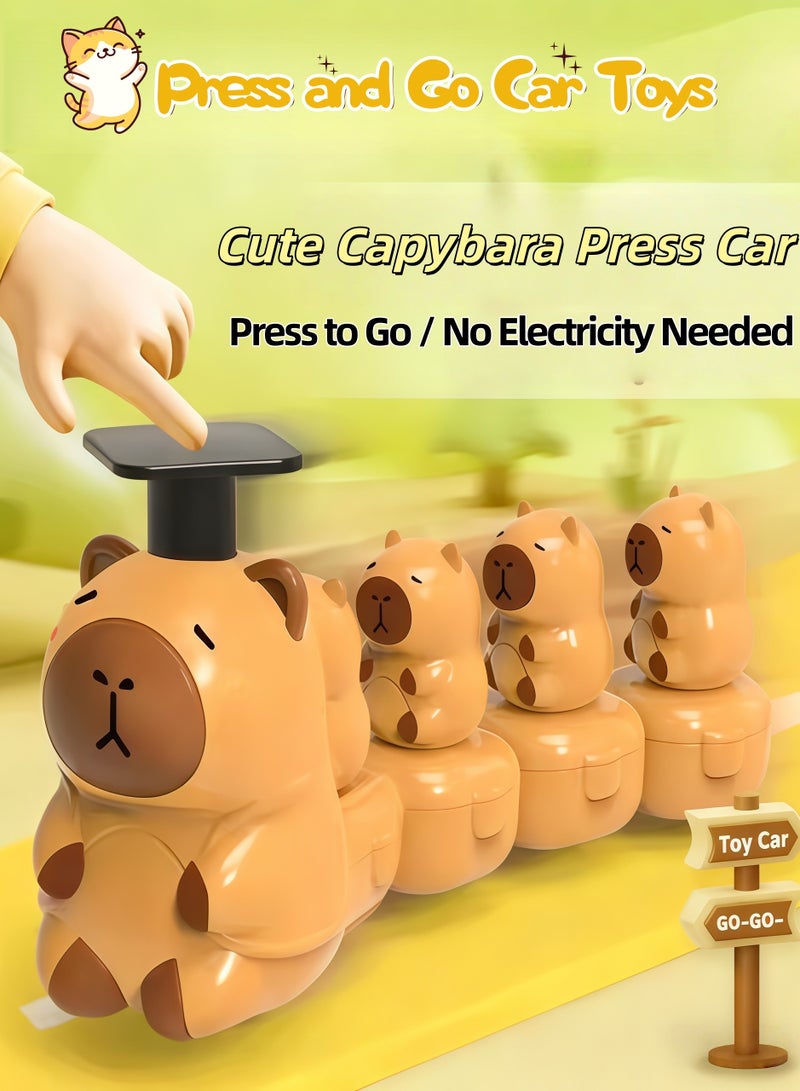 XiuWoo Press and Go Car Toys, For Toddlers 3+, Fun Forest Animal Pressure Car, Baby Animal Racing Cars, Infant Play Vehicle Set, Baby Push Go Friction Car Toys, Cartoon Inertia Car Sliding Toys, Best Gifts for Boys and  Grils - Image 1