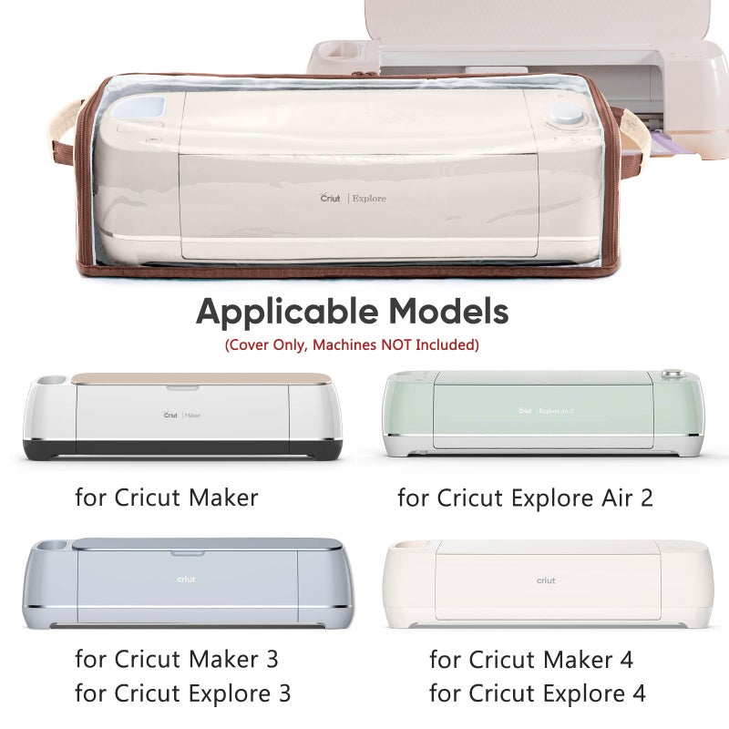 IMAGINING Full-Enclosed Dust Cover with Water Resistant Bottom for Cricut Maker 4/3, Explore 4/3, Air 2 â€“ Protective Cover with Storage Pockets for Cricut Accessories, Tools & Supplies - Image 2