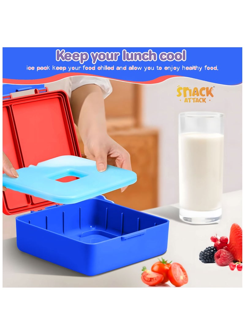 Snack Attack Kids Bento Lunch Box with Ice Pack – Space Astronaut Design – Leakproof Convertible 3-5 Compartments, BPA-Free Food-Grade Material – School & Daycare Lunchbox for Boys & Girls - Image 4