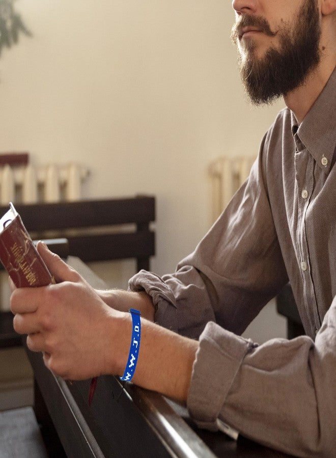 SKYFUN WWJD Bracelets Webbing What Would Jesus Do Bracelet for Men Women Adjustable Christian Woven Wristbands Bulk Religious Jewelry Accessories, 1PC Royal Blue - Image 4