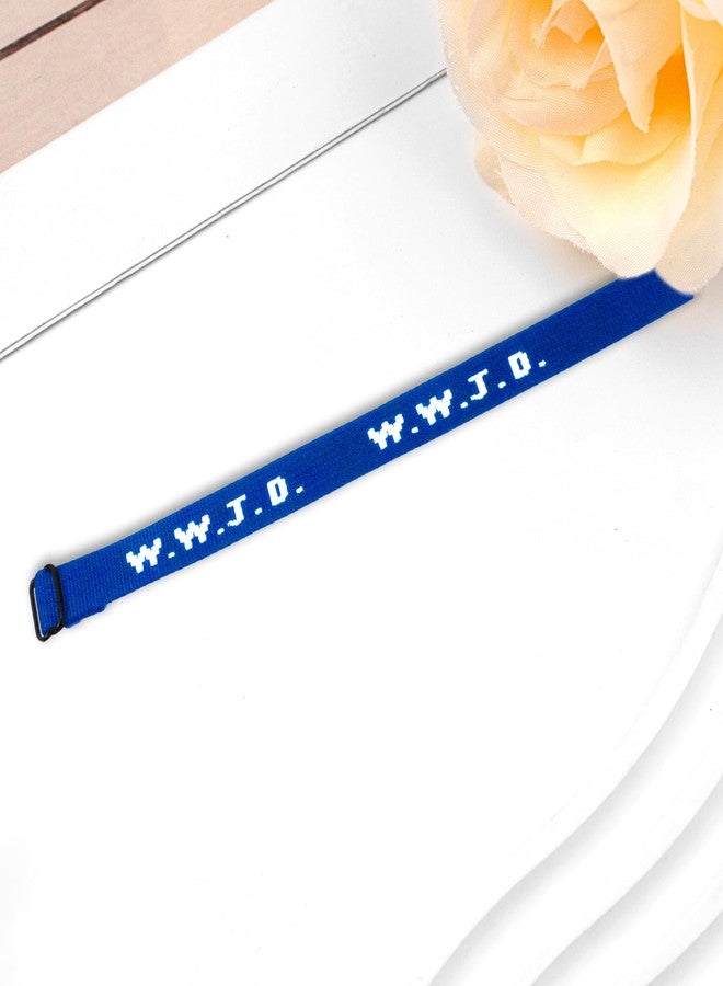 SKYFUN WWJD Bracelets Webbing What Would Jesus Do Bracelet for Men Women Adjustable Christian Woven Wristbands Bulk Religious Jewelry Accessories, 1PC Royal Blue - Image 5