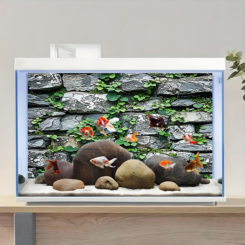 Stone Wall Aquarium Reptile Background Sticker 23.62x15.75in Self Adhesive - Image 3