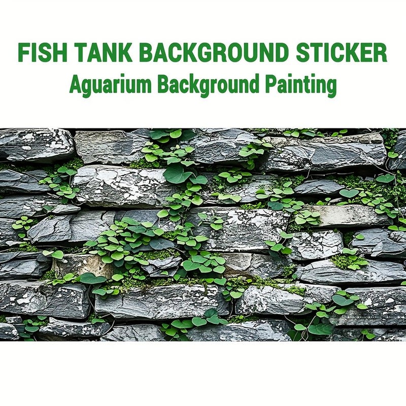 Stone Wall Aquarium Reptile Background Sticker 23.62x15.75in Self Adhesive - Image 5
