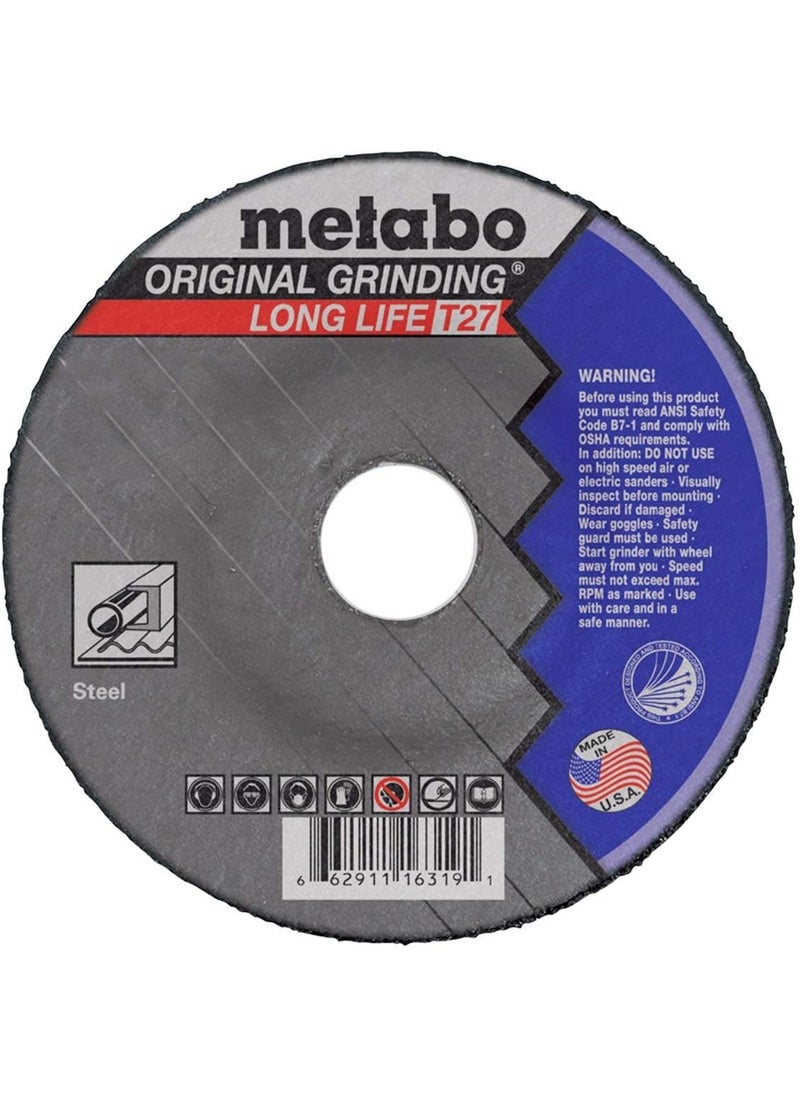Metabo Metabo 6inch Original Long Life Grinding Wheel  Type 27  6 x 14 x 78  A24R  Aluminum Oxide  Longer Life Fast  Reliable Results  Steel Stainless Steel  616319000  - Image 2