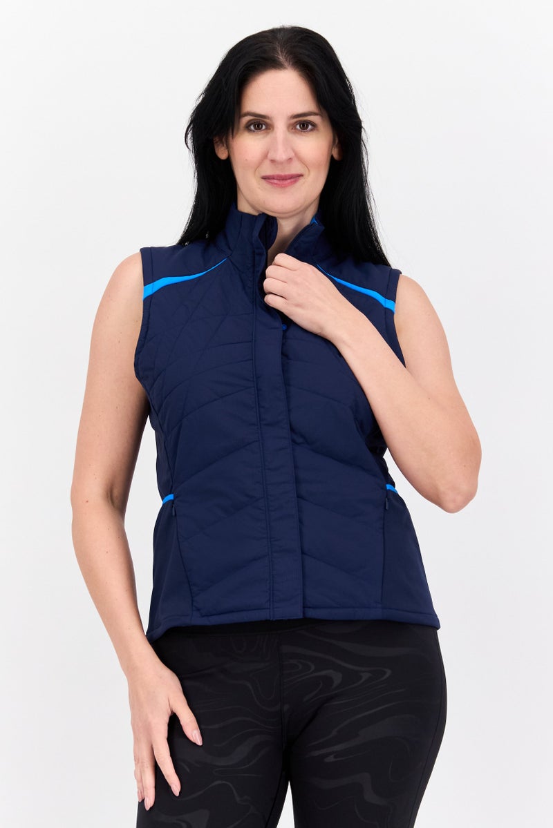 Brooks سترة تدريب بلا أكمام للنساء، رياضية، لون كحلي - Image 1