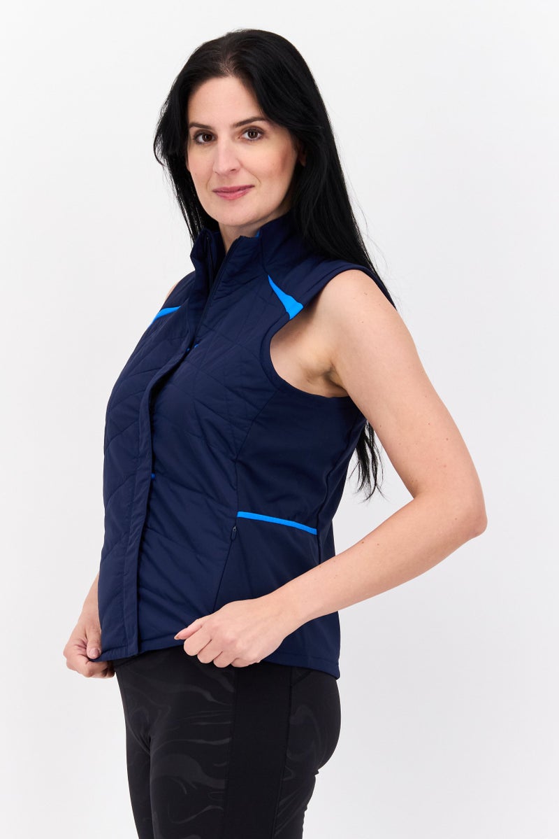 Brooks سترة تدريب بلا أكمام للنساء، رياضية، لون كحلي - Image 2