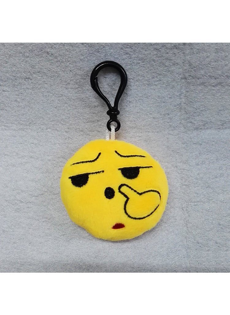 Generic - Creative plush cute cartoon emoji expression mobile phone pendant keychain expression jewelry manufacturers spot dollPicking nose Picking nose - Image 1