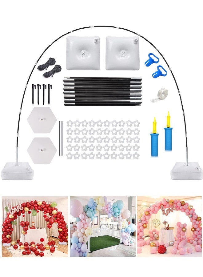 HALAMODO Balloon Arch Kit With Base,10FT Wide High Adjustable Balloon Arch Stand with Water Fillable Base,Manual Pump 50 Pcs Balloon Clips Balloon Knotter Wedding Birthday Party Decorations - Image 1