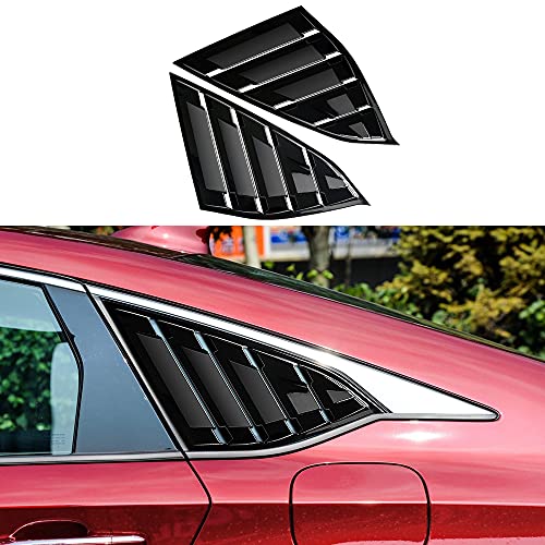 DLOVEG Rear Side Window Louvers Compatible for Honda Accord 2022 2021 2020 2019 2018 Accesories Sport Style Air Vent Cover (Bright Black) - Image 1