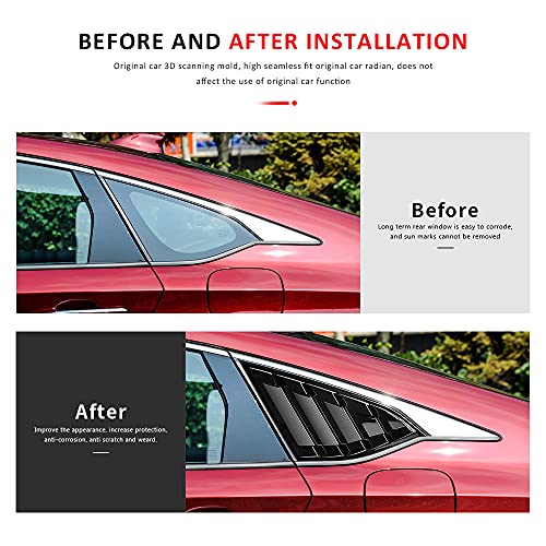 DLOVEG Rear Side Window Louvers Compatible for Honda Accord 2022 2021 2020 2019 2018 Accesories Sport Style Air Vent Cover (Bright Black) - Image 3