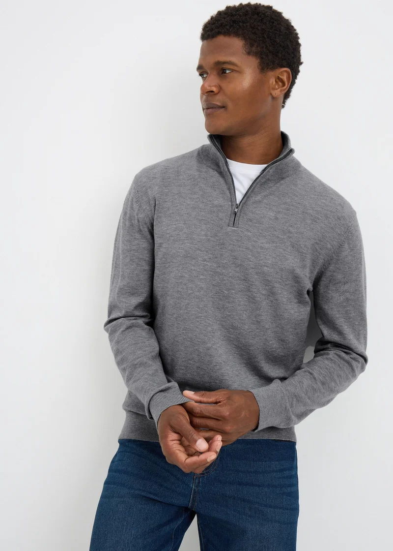 ماتلان Grey Soft Touch 1/4 Zip Jumper