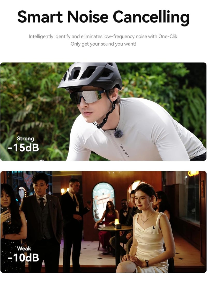 Hollyland LARK M2S Ultimate Combo Dual Wireless Lavalier Microphone with Camera, USB-C & Lightning Receivers, Charging Case – 2.4GHz – Black - Image 5