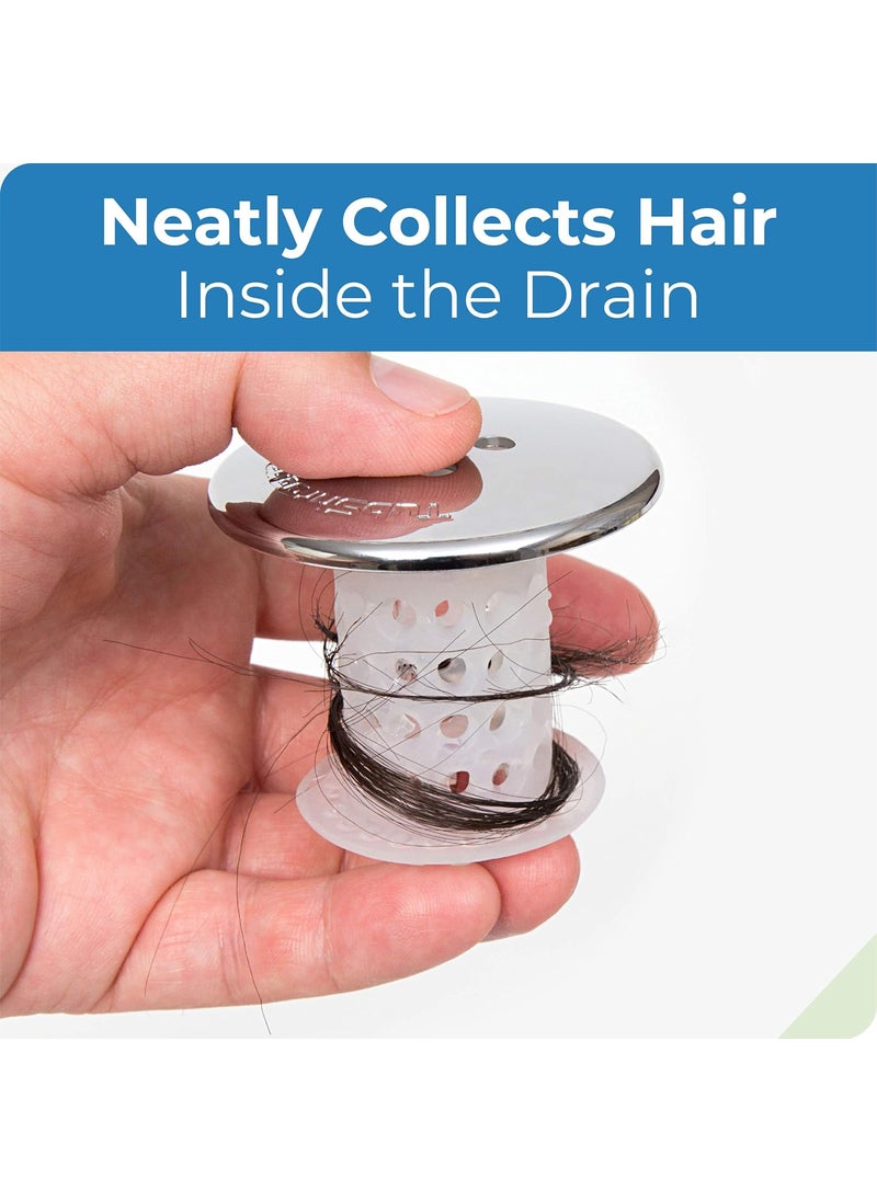 TubShroom TubShroom Bathtub Drain Protector and Hair Catcher  2 Pack Chrome  Fits 15  175 Bathtub and Shower Drains  - Image 3