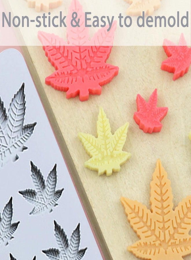 Fchil Leaf Silicone Mold Trays, 2Pcs Nonstick Silicone Pot Leaf Mold, Maple Leaves Chocolate Molds for Baking Gummy Candy Soap Wax Melt Ice Butter Jello Lollipop, 11.7" x 6.9" x 1.0", 12-Cavity Each, Grey - Image 3