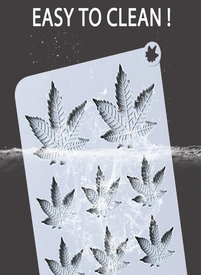 Fchil Leaf Silicone Mold Trays, 2Pcs Nonstick Silicone Pot Leaf Mold, Maple Leaves Chocolate Molds for Baking Gummy Candy Soap Wax Melt Ice Butter Jello Lollipop, 11.7" x 6.9" x 1.0", 12-Cavity Each, Grey - Image 4