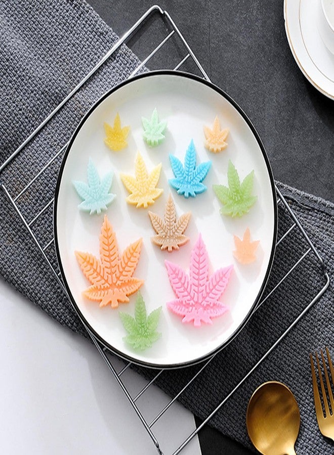 Fchil Leaf Silicone Mold Trays, 2Pcs Nonstick Silicone Pot Leaf Mold, Maple Leaves Chocolate Molds for Baking Gummy Candy Soap Wax Melt Ice Butter Jello Lollipop, 11.7" x 6.9" x 1.0", 12-Cavity Each, Grey - Image 5