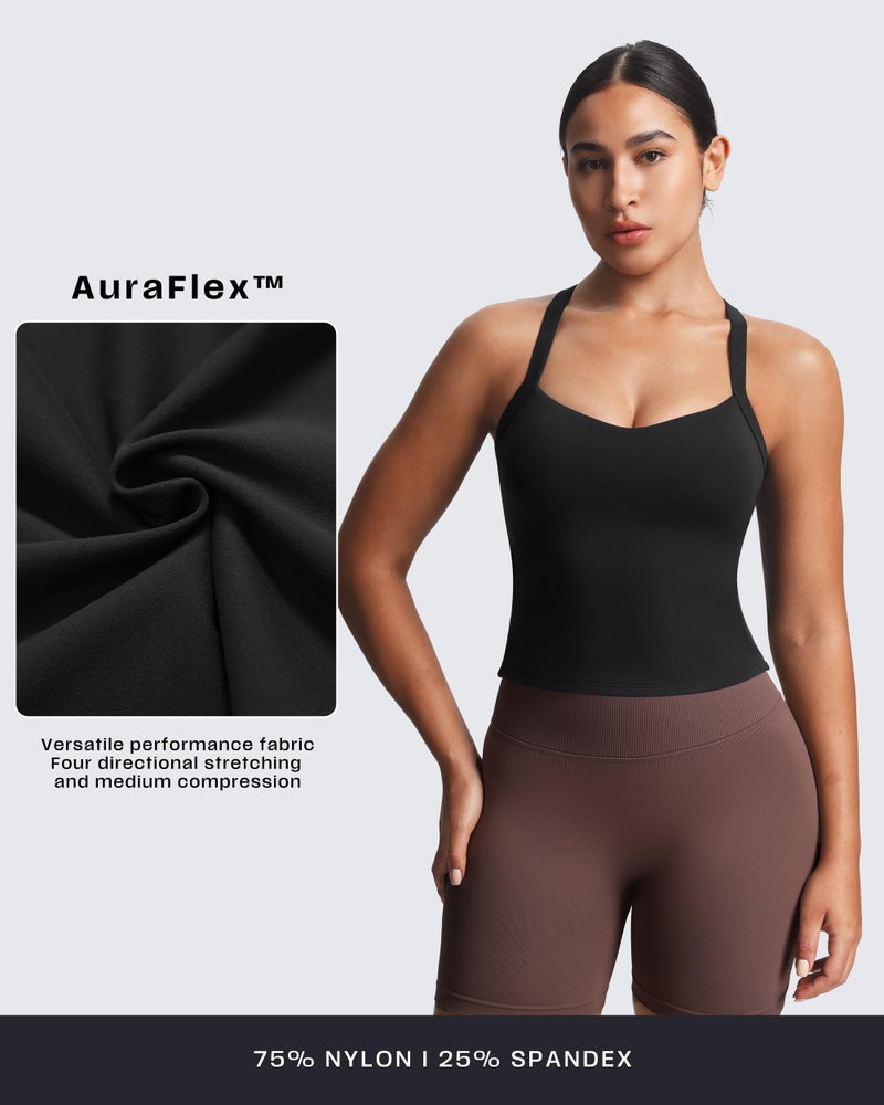 Aoxjox Women's Workout Sleeveless Lola Longline Tank Fitness Training Gym Yoga Crop Tanks (Black, Small) - Image 3