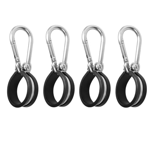 Funnytek Hanger Bracket Mounting Assembly Rubber Cushioned Stainless Steel Airpower Line Clamp for 3in1 Wrap Air Hose Lines for Tractor Trailer Semi Truck 4 Pcs - Image 1