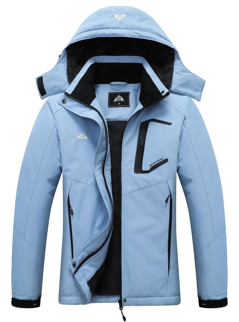 MOERDENG Women's Ski Jacket Waterproof Winter Coat Hooded Snowboarding Jacket - Image 1