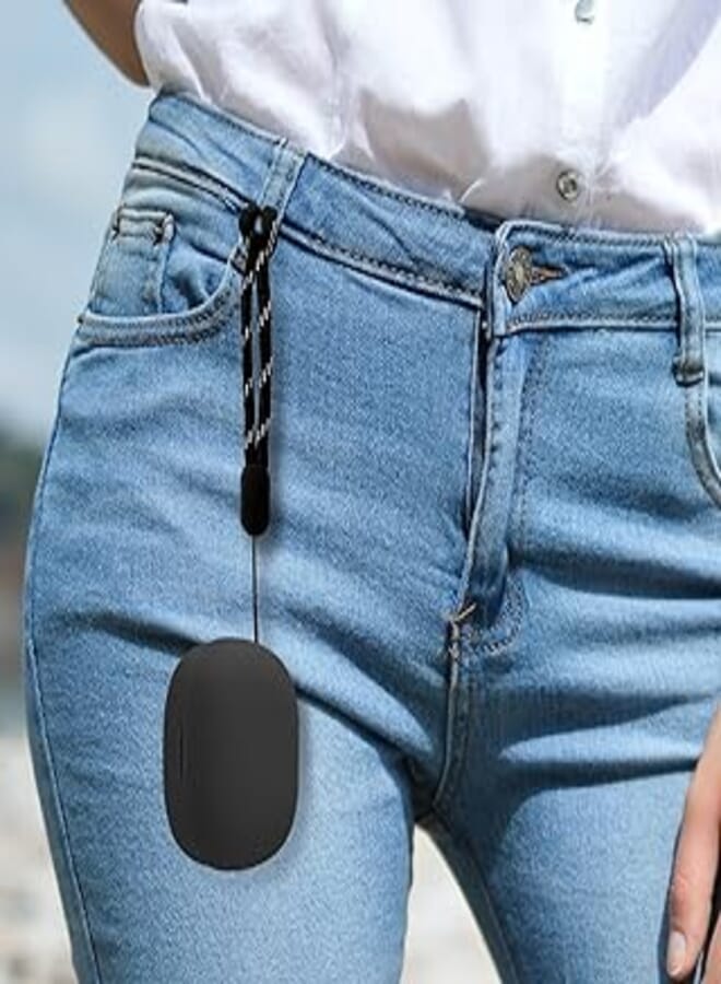 Silicone Protective Case Cover with Lanyard Compatible with Anker Soundcore P25i (Black)
