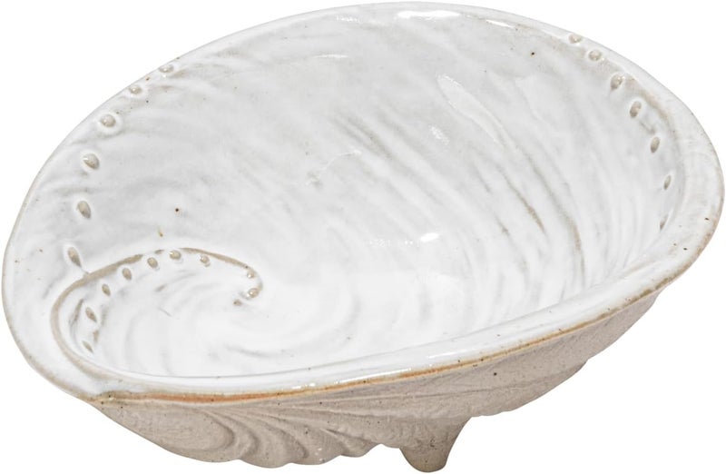 Creative CoOp 625 Inches Stoneware White Shell Abalone Set of 6 Plates - Image 2