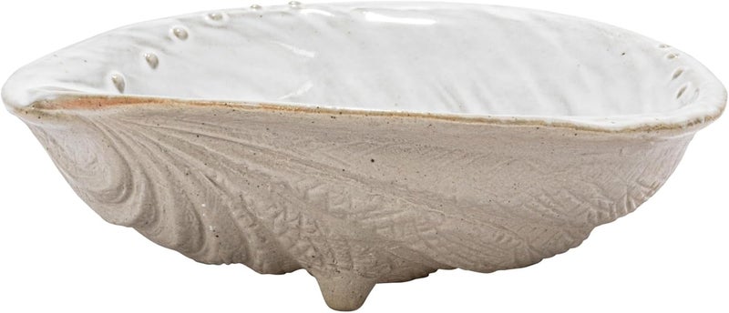 Creative CoOp 625 Inches Stoneware White Shell Abalone Set of 6 Plates - Image 5