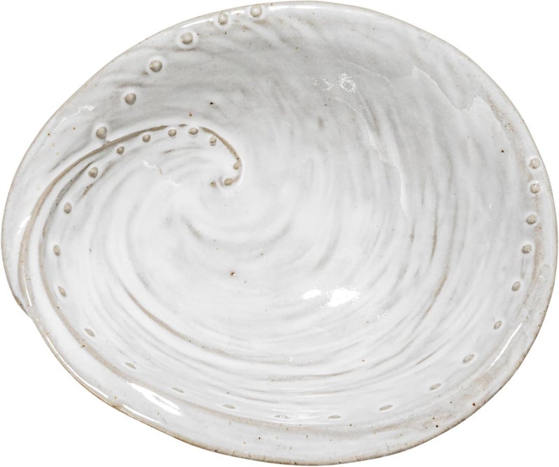 Creative CoOp 625 Inches Stoneware White Shell Abalone Set of 6 Plates - Image 3