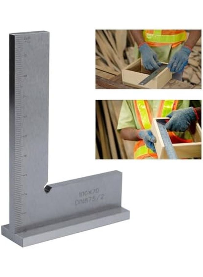 Stainless Steel L Shape 90 Degree Carpenter Square Woodworking Ruler with Measuring Scale - Image 3