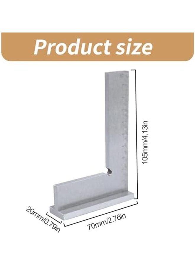 Stainless Steel L Shape 90 Degree Carpenter Square Woodworking Ruler with Measuring Scale - Image 5