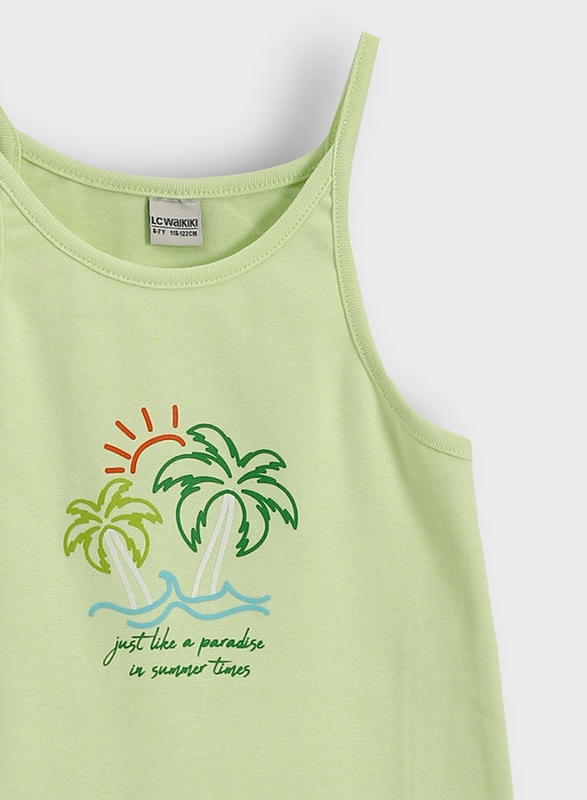 LC WAIKIKI Girl's Halter Neck Cotton Summer Dress - Image 3