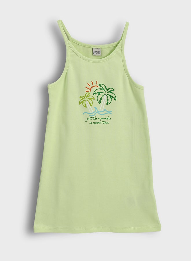 LC WAIKIKI Girl's Halter Neck Cotton Summer Dress - Image 1