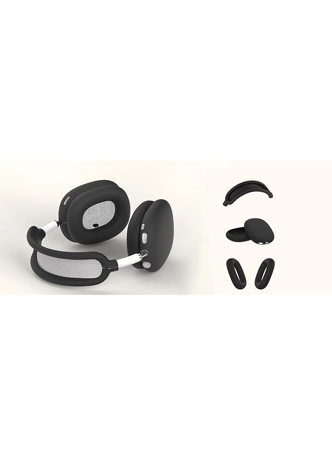 erorex - Hard Case For Airpods Max Travel Carrying Headphone Case With Airpods Max Silicone Earpad Cover Ear Cups Cover Headband Cover Airpods Max Protective Portable Storage Bag Black - Image 1