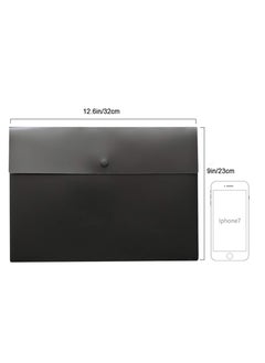SYOSI A4 Envelopes Folders, 5 Pieces A4 Plastic Envelopes for Paperwork, Document Folders with Snap Button Closure, Plastic File Folders for School Office Home, A4 Letter Size (Black)  - Image 4