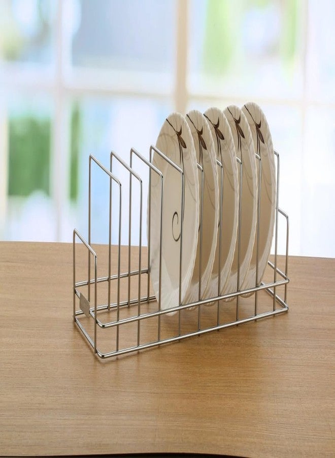 Gra8 Foldable Stainless Steel Dish Drying Rack - Multi-Tier Dish Stand for Kitchen Countertop - Space Saving Organizer for Plates Bowls Utensils (Square) - Image 1