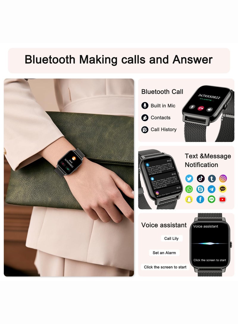 Smart Watch for Women Men (Answer/Make Call), Fitness Tracker for Android Ios Phones Waterproof Smartwatch 1.7 HD Full Touch Screen Activity Trackers Heart Rate Sleep Monitor Pedometer - Image 5