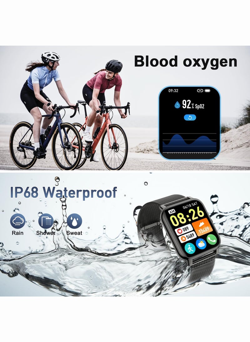 Smart Watch for Women Men (Answer/Make Call), Fitness Tracker for Android Ios Phones Waterproof Smartwatch 1.7 HD Full Touch Screen Activity Trackers Heart Rate Sleep Monitor Pedometer - Image 3