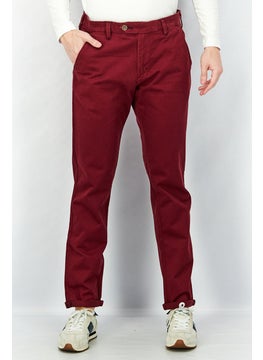 Harmont & Blaine Men Narrow Fit Solid Chino Pants, Burgundy  - Image 1
